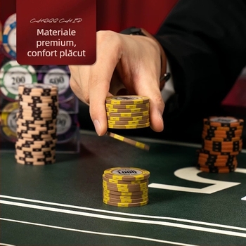 Cipuri de poker din acrilic – set cu mai multe valori nominale pentru sală de poker/club (Texas Hold'em, Mahjong)