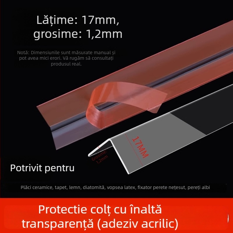 Benzi transparente pentru colțuri de perete, autoadezive, fără găuri, decorative pentru colț (Origine: Yiwu; Cod: 12345678; Export cross-border: Da; Brand: Altul; Importat: Nu)
