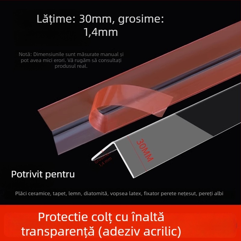Benzi transparente pentru colțuri de perete, autoadezive, fără găuri, decorative pentru colț (Origine: Yiwu; Cod: 12345678; Export cross-border: Da; Brand: Altul; Importat: Nu)
