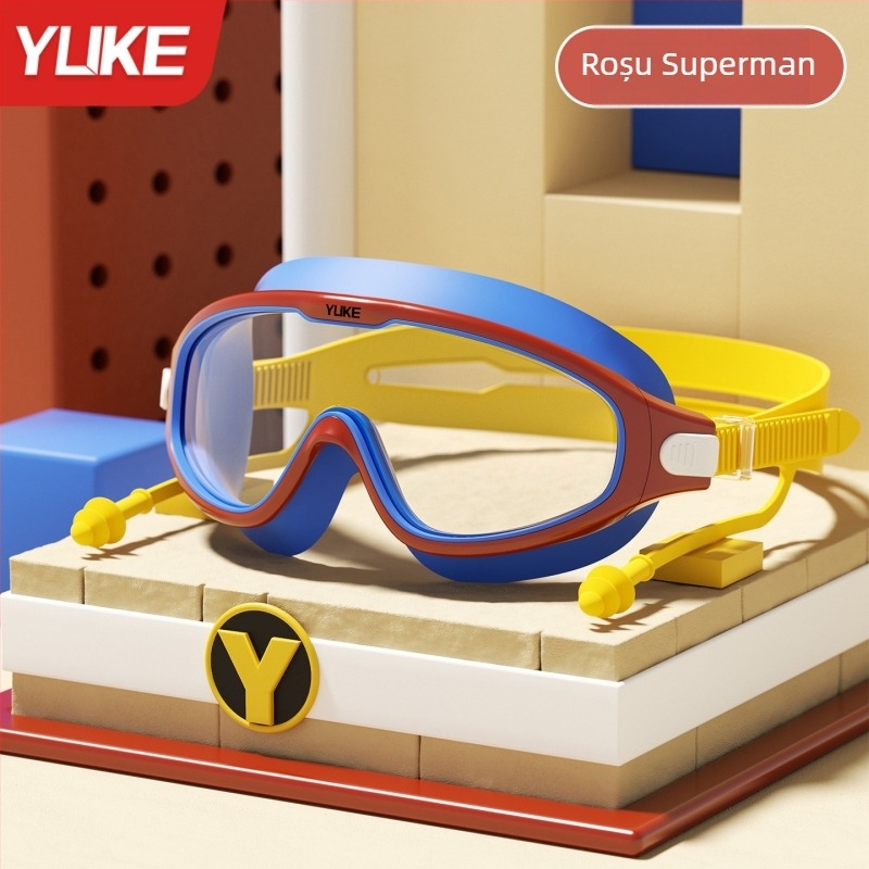 Ochelari de înot pentru copii, antifog, impermeabili, lentile HD, cadru mare, lentile din policarbonat