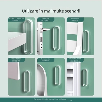 Tampon amortizor din silicon pentru mânerele ușilor și ușile de mobilier, set 2 bucăți, Shouli