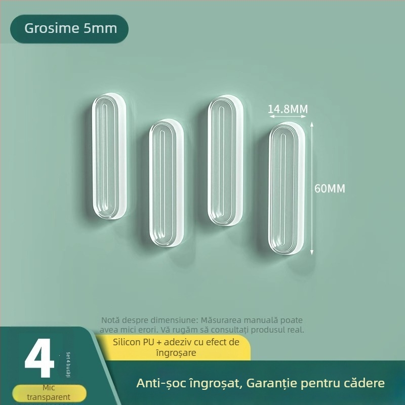 Tampon amortizor din silicon pentru mânerele ușilor și ușile de mobilier, set 2 bucăți, Shouli