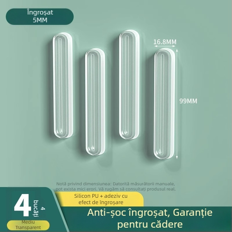 Tampon amortizor din silicon pentru mânerele ușilor și ușile de mobilier, set 2 bucăți, Shouli