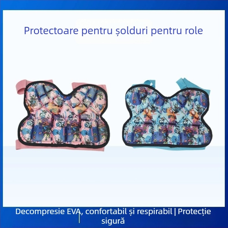 Pantaloni de protecție pentru inline skating cu perne la șolduri – exterior PU, talpă din cauciuc, roți inline, roți PU, potrivite pentru băieți și fete