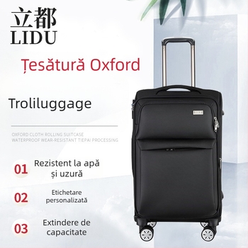 Valiză de călătorie din Oxford cu roți universale, deschidere cu fermoar, impermeabilă și anti-furt