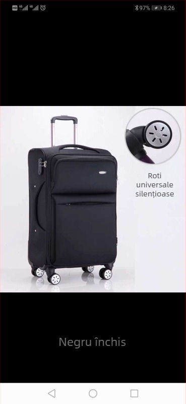 Valiză de călătorie din Oxford cu roți universale, deschidere cu fermoar, impermeabilă și anti-furt