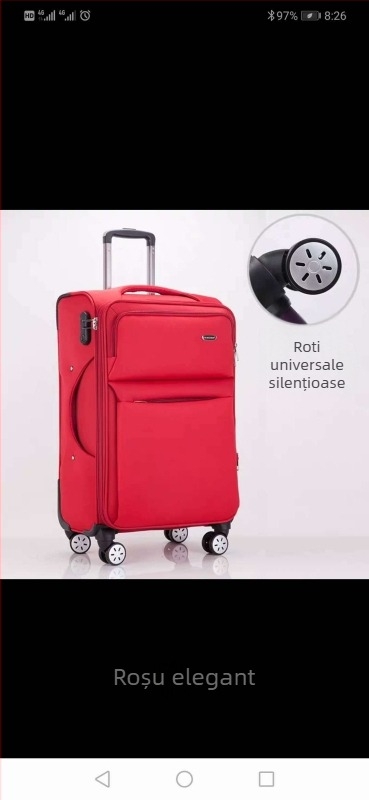 Valiză de călătorie din Oxford cu roți universale, deschidere cu fermoar, impermeabilă și anti-furt