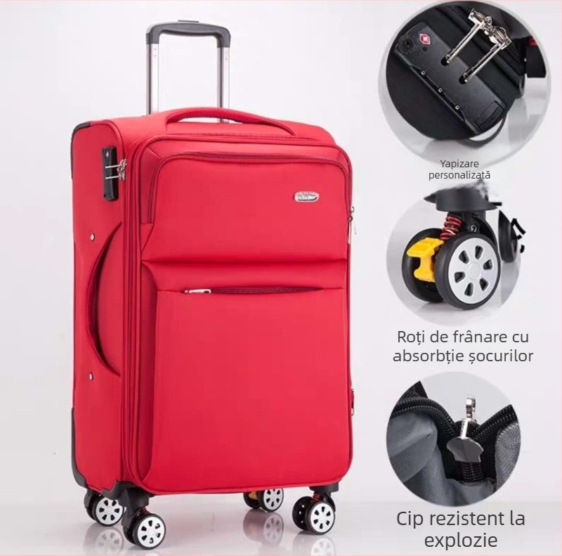 Valiză de călătorie din Oxford cu roți universale, deschidere cu fermoar, impermeabilă și anti-furt