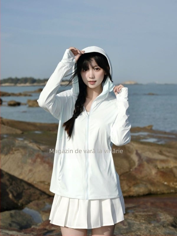 Geacă windbreaker cu glugă pentru exterior — respirabilă, uscare rapidă, UPF50+, material nylon