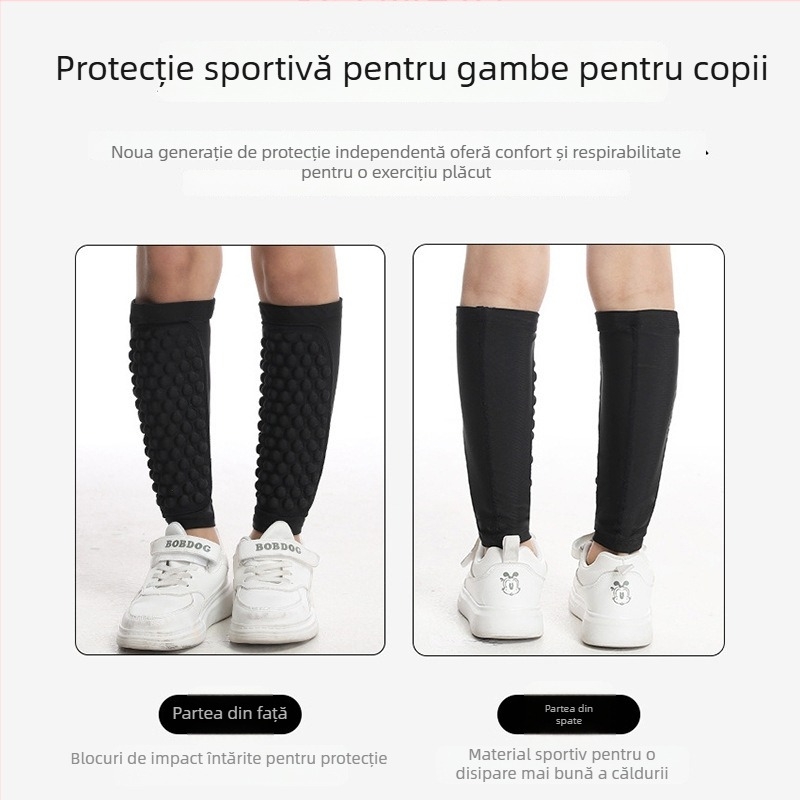 Protecții pentru tibie pentru copii – Protecții pentru picior din Spandex, pentru antrenament (Material: Spandex; Public țintă: Copii; Zonă de protecție: Tibie; Domeniu: Protecție pentru picior; Sporturi potrivite: Fotbal, Baschet, Alergare, Rugby, Skatebo