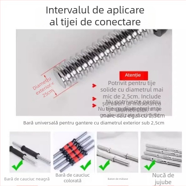Tijă de conectare pentru gantere Jinbo Sports, fontă – accesorii fitness pentru antrenament brațe