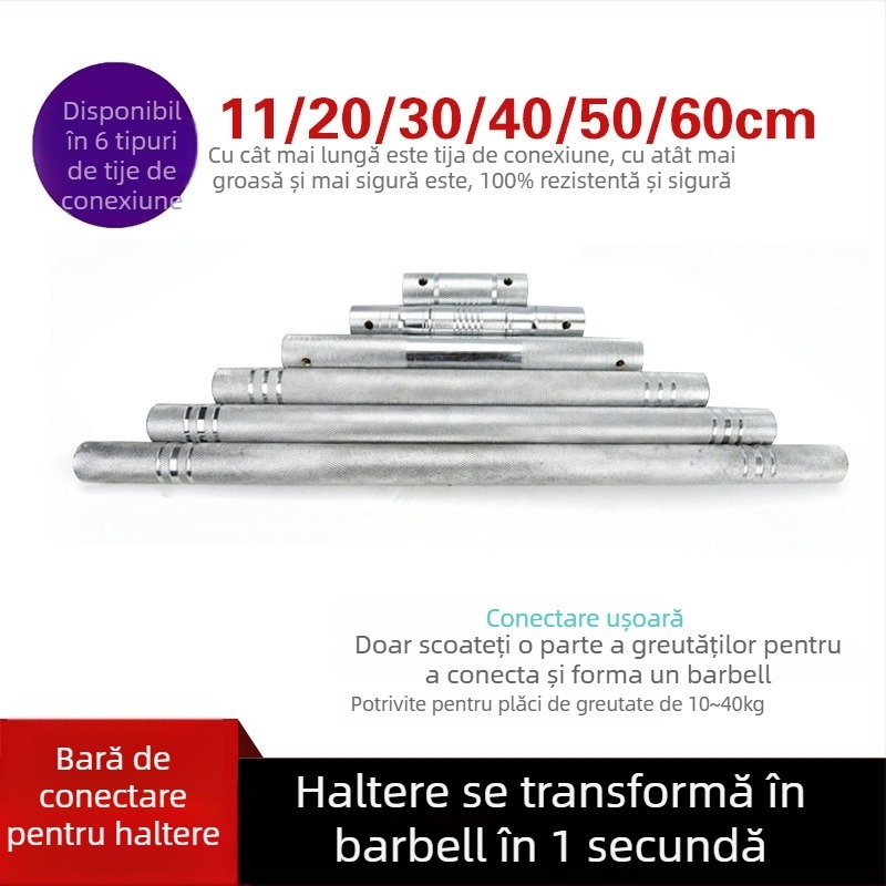 Conector pentru gantere, cu transformare în bară în o singură secundă, tijă extensibilă din oțel inoxidabil – Kangquan (Brand: Kangquan; Material: Oțel inoxidabil; Specificații: 11; Destinat echipamentului de fitness)