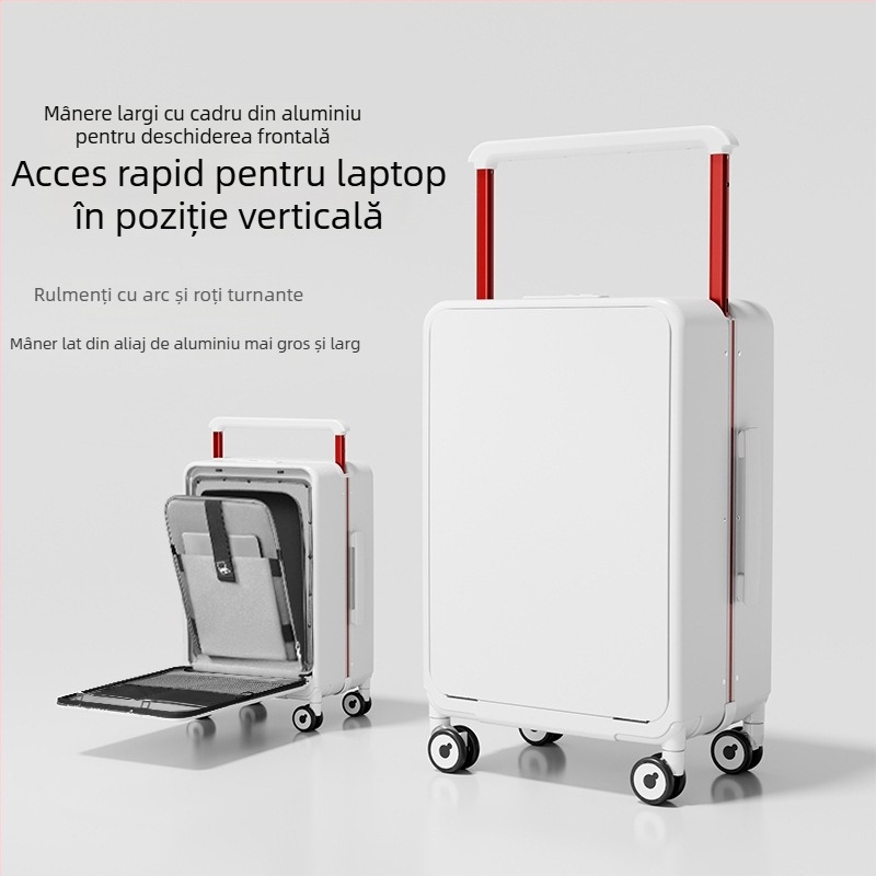 Bagaj PC cu carcasă dură, deschidere frontală, extensibil, roți universale, încuietoare TSA cu combinație