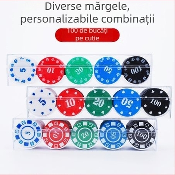 Set de jetoane pentru poker și mahjong, 100 bucăți (ABS material, jetoane mixte, pentru jocuri de masă)