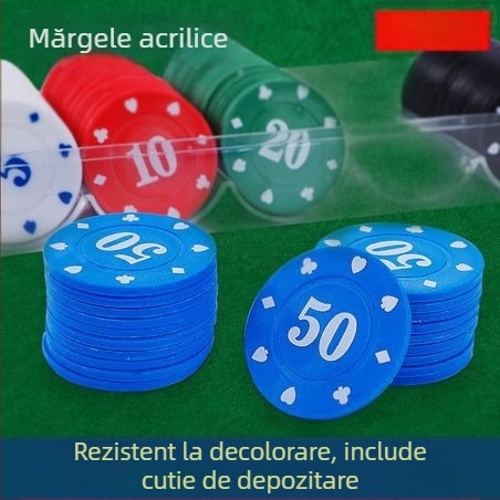 Set de jetoane pentru poker și mahjong, 100 bucăți (ABS material, jetoane mixte, pentru jocuri de masă)