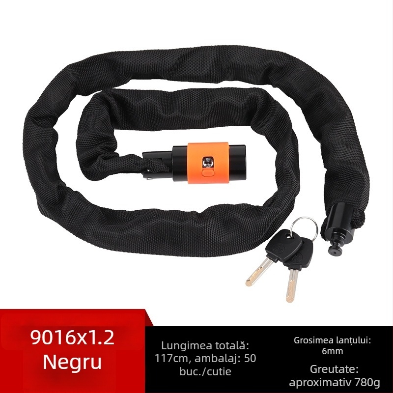 Mustang lacăt de lanț pentru bicicletă, oțel mangan, 780 g, potrivit pentru bicicletă, vehicul electric și motocicletă