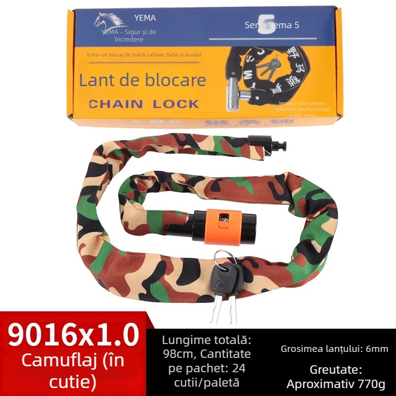 Mustang lacăt de lanț pentru bicicletă, oțel mangan, 780 g, potrivit pentru bicicletă, vehicul electric și motocicletă