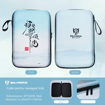 Geantă impermeabilă pentru racheta de tenis de masă Prince Boli, cu personalizare și logo imprimat, destinată depozitării și transportului echipamentului de tenis de masă.
