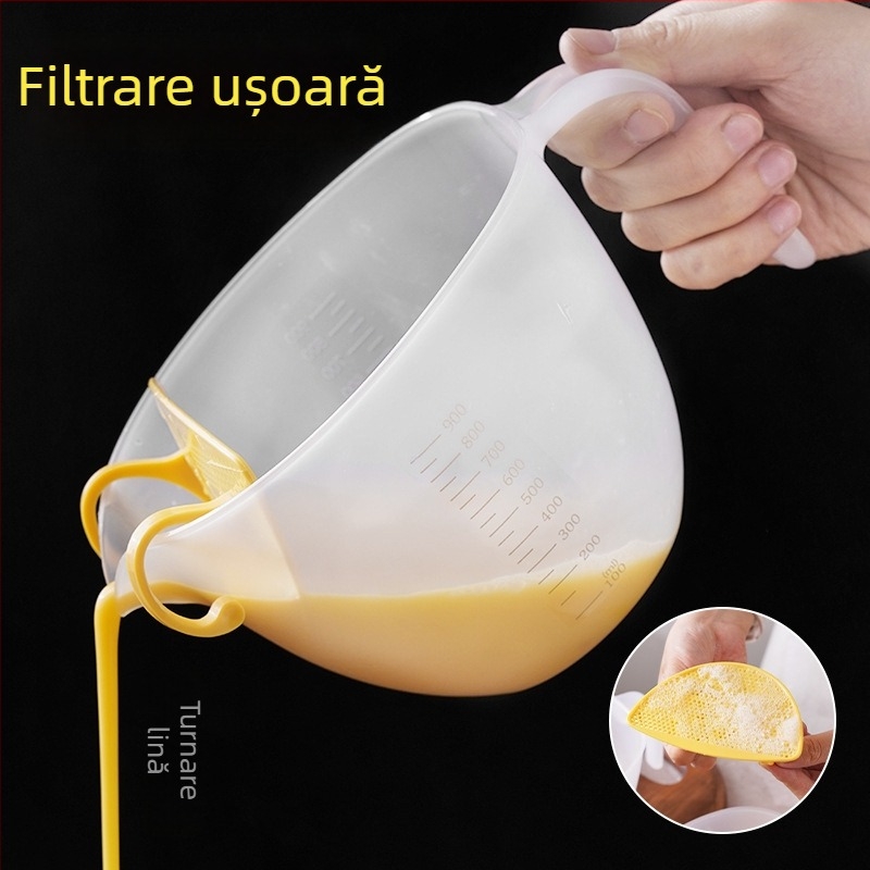 Căniță de filtrare a lichidului de ou cu scară, din plastic, mare capacitate, Defu, origine Yiwu