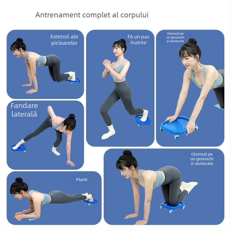 Disc de fitness pentru abdomen DL-858, 740 g, ne pliabil, cu disc glisant, pentru birou și acasă
