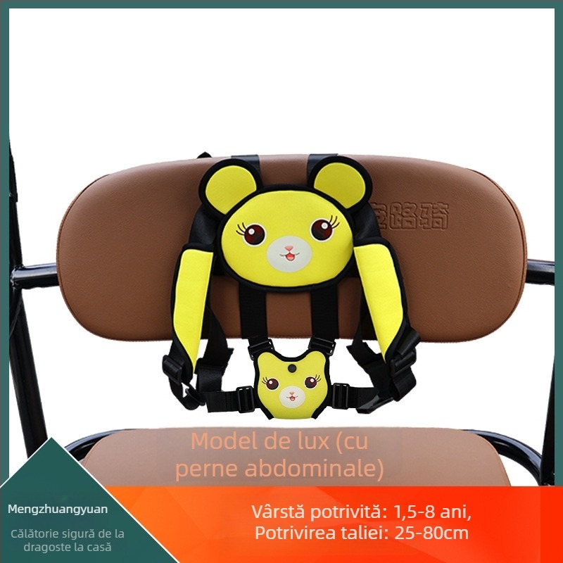 Centură de securitate pentru scaunul din spate al copilului pe tricicletă, motocicletă sau vehicul electric | Material: plastic oțel / imitatie nylon | Potrivit pentru vârsta 1,5–12 ani | Origine: Guangzhou