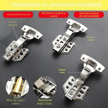 Balama pentru garderobă din oțel inoxidabil, amortizare hidraulică, finisaj nichelat, model Kg-g6