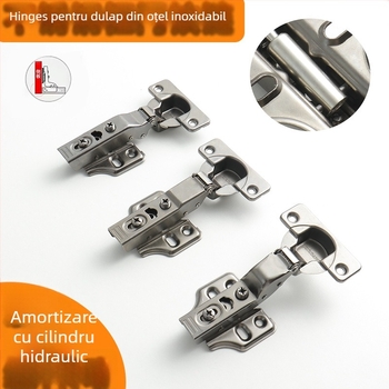 Balama pentru garderobă din oțel inoxidabil, amortizare hidraulică, finisaj nichelat, model Kg-g6