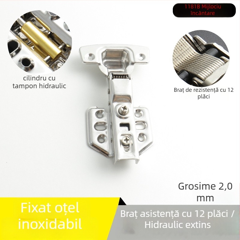 Balama pentru garderobă din oțel inoxidabil, amortizare hidraulică, finisaj nichelat, model Kg-g6