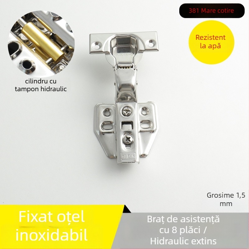 Balama pentru garderobă din oțel inoxidabil, amortizare hidraulică, finisaj nichelat, model Kg-g6