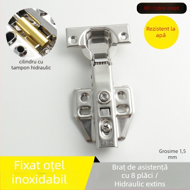 Balama pentru garderobă din oțel inoxidabil, amortizare hidraulică, finisaj nichelat, model Kg-g6