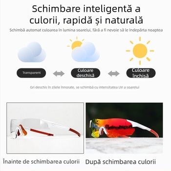 Ochelari de ciclism zi-noapte, TR90, anti-vânt, fără ramă, unisex, compatibili cu ochelari cu dioptrii