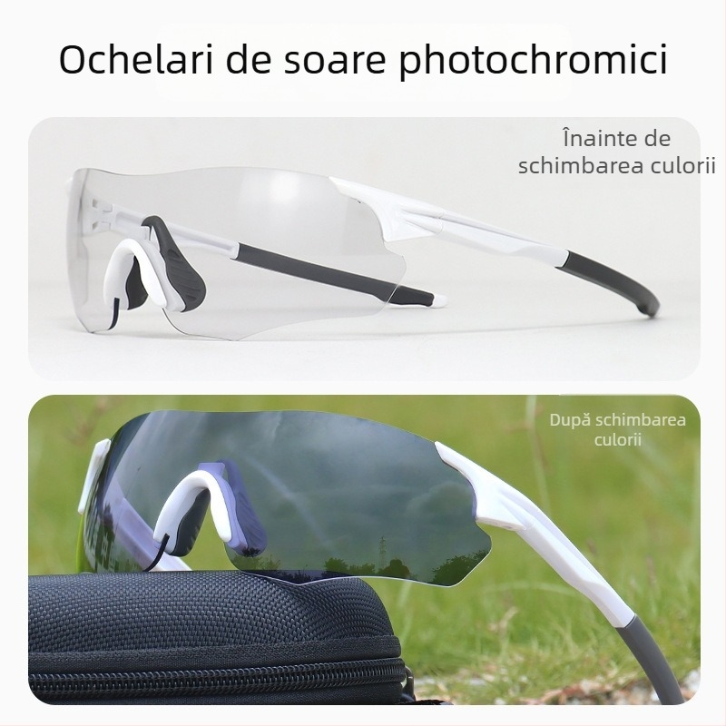 Ochelari de ciclism zi-noapte, TR90, anti-vânt, fără ramă, unisex, compatibili cu ochelari cu dioptrii