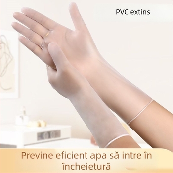 Mănuși de unică folosință din PVC, extinse, impermeabile, rezistente la ulei, antiderapante, compatibile cu ecranul tactil, 6.5 denier