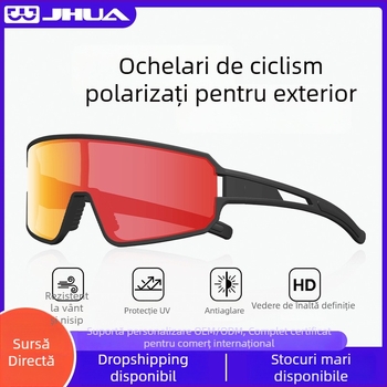 Ochelari de ciclism cu lentile TAC polarizate, ramă TR90, protecție împotriva vântului și UV, punți nazale reglabile