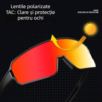 Ochelari de ciclism cu lentile TAC polarizate, ramă TR90, protecție împotriva vântului și UV, punți nazale reglabile