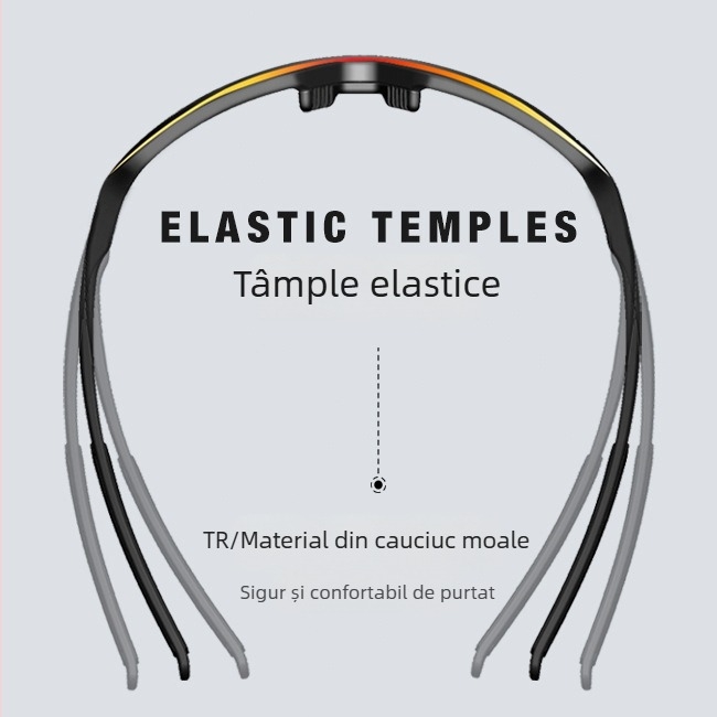 Ochelari de ciclism cu lentile TAC polarizate, ramă TR90, protecție împotriva vântului și UV, punți nazale reglabile