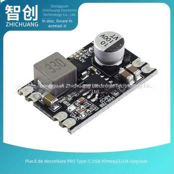 Modul de alimentare DC-DC cu conversie step-down, ieșiri duale 12V și 5V, 2A, intrare 6,3–50V, design compact