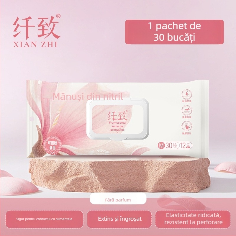 Xianzhi mănuși de unică folosință din nitril - rezistente la uzură, de calitate alimentară, impermeabile; 50 g; pentru curățenie casnică și procesare a alimentelor