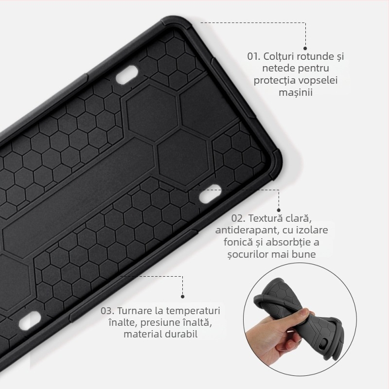 Covoraș din silicon pentru plăcuța de înmatriculare, dreptunghiular; compatibil cu General Motors; marca Tai mei