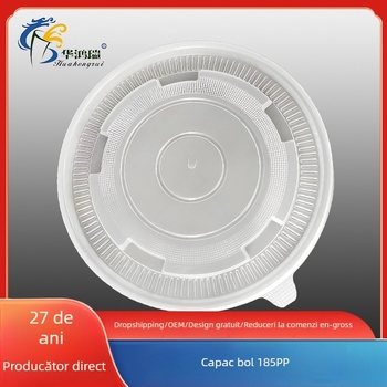 Capac rotund de bol, PP transparent, etanș, cu găuri de ventilație, poate fi încălzit