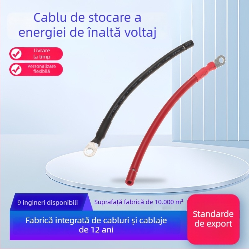 Sistem cablare pentru stocare energie solară – izolație din silicon, linie de terminale HV, pentru module fotovoltaice, baterii de stocare și invertoare/controlere
