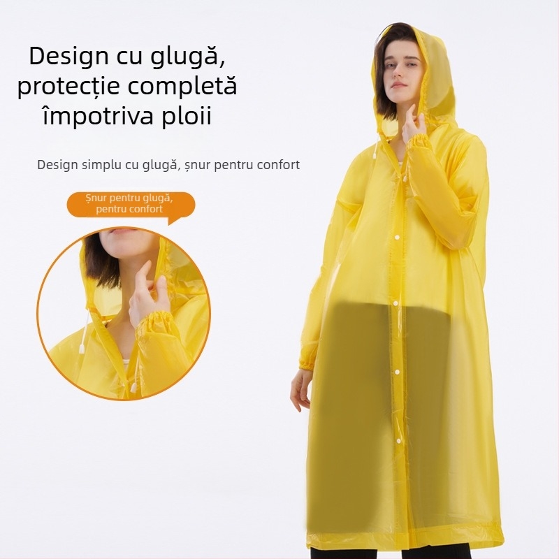 Pelerină de ploaie PEVA de unică folosință pentru adulți, grosime normală, stil desen animat