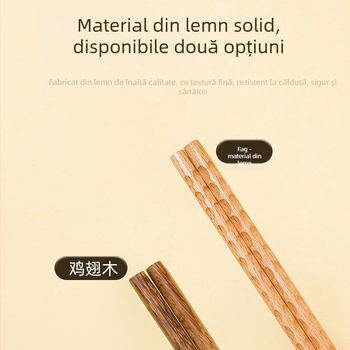 Bețișoare pentru hot pot, stil japonez, lemn solid, marcă Rice Wood, pentru adulți
