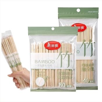 Bețișoare de bambus de unică folosință, brand Beautiful and Elegant, design minimalist, 40 sau 80 perechi pe pachet, origine Chengdu