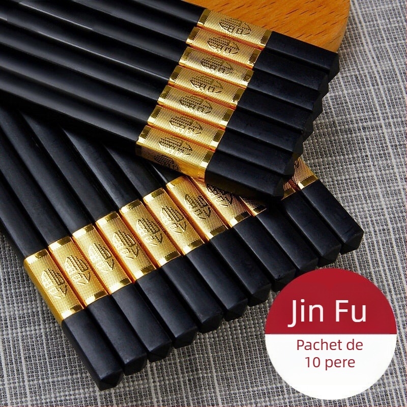 Bețișoare de mâncare din aliaj, stil minimalist modern, șlefuire cu jet de apă, 10 perechi, calitate de primă clasă