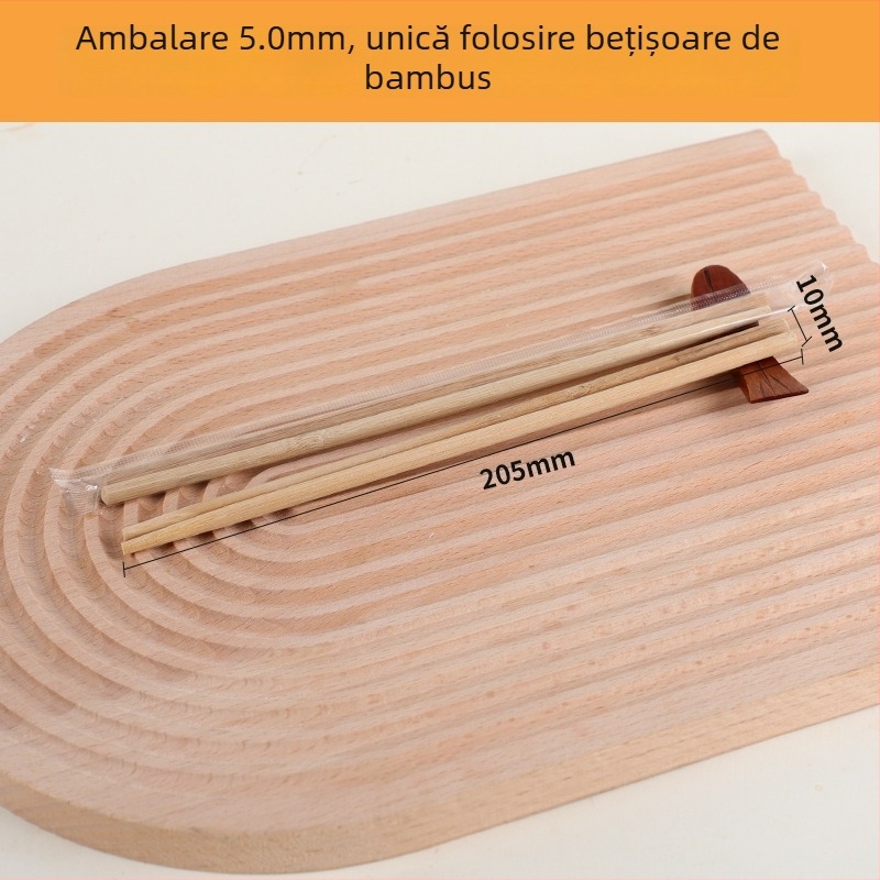 Bețișoare din bambus, de unică folosință, cu design îngroșat și întărit, 50 perechi pe pachet, ambalare independentă, Brand Guyuetiancheng