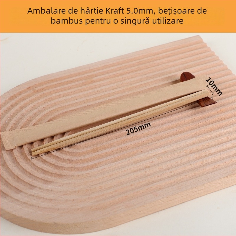 Bețișoare din bambus, de unică folosință, cu design îngroșat și întărit, 50 perechi pe pachet, ambalare independentă, Brand Guyuetiancheng