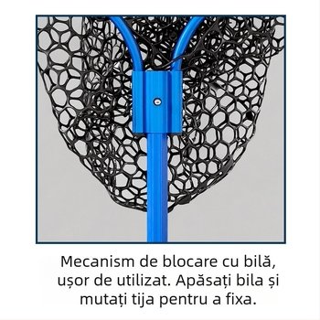 Plasă de pescuit din aliaj de aluminiu cu plasă din silicon, retractabilă, capacitate de încărcare 10 kg