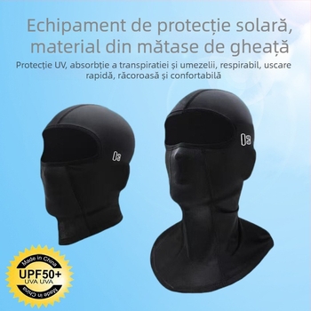 Mască de ciclism din Ice Silk, absorbția transpirației, găuri pentru ochelari, căptușeală pentru cască de motocicletă, protecție UV exterior