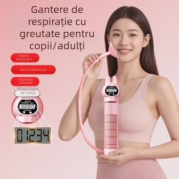 Dispozitiv portabil pentru exerciții abdominale cu corset respirabil – Model Normal / Rabbit, Material: Mouth-blown PP + Silicone Straw + Main Body AS, Cod produs: 20250805